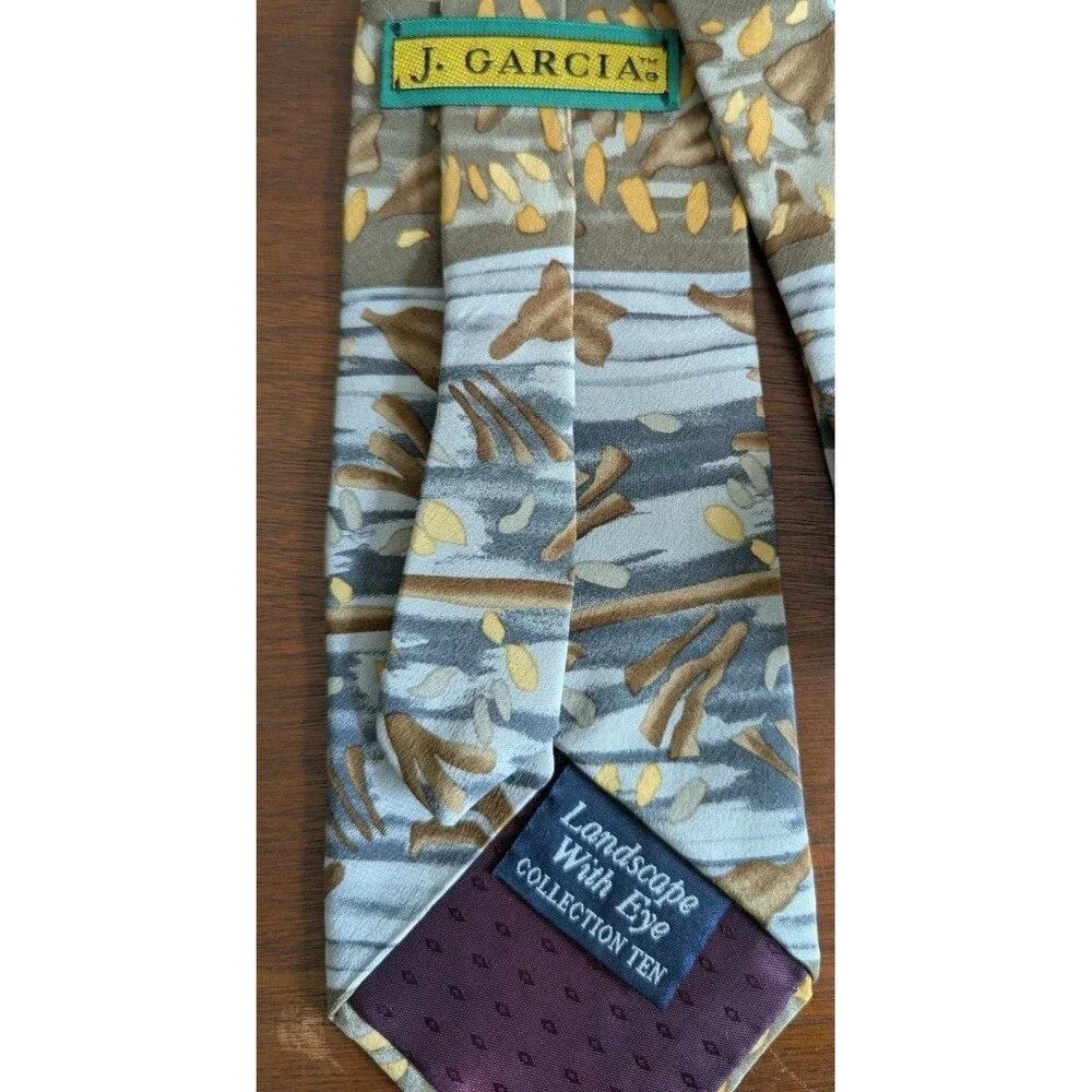 Lot of 4 Jerry Garcia Silk Ties 90s Vtg Stonehenge Paris Rain Landscape with Eye
